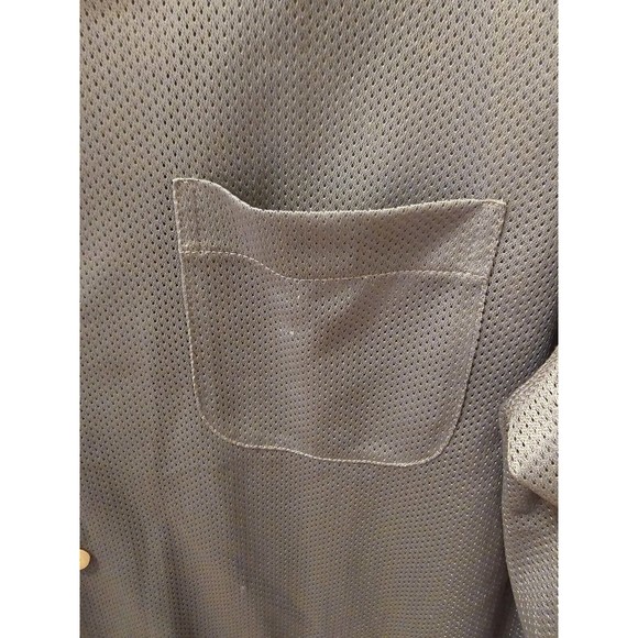 GUESS Shirt Mens XL Gray Button Up Collared Y2K Mesh Club Cruise **Has Pulls** - Picture 10 of 13